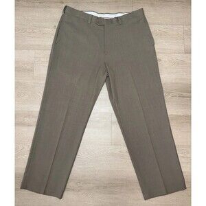 Haggar Mens 38x30 Khaki Tan Dress Pants Classic Fit Casual